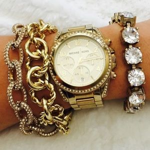 Michael Kors Blair Pavé Runway Gold Wrist Watch